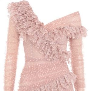 House of CB blush lace frill mini dress!